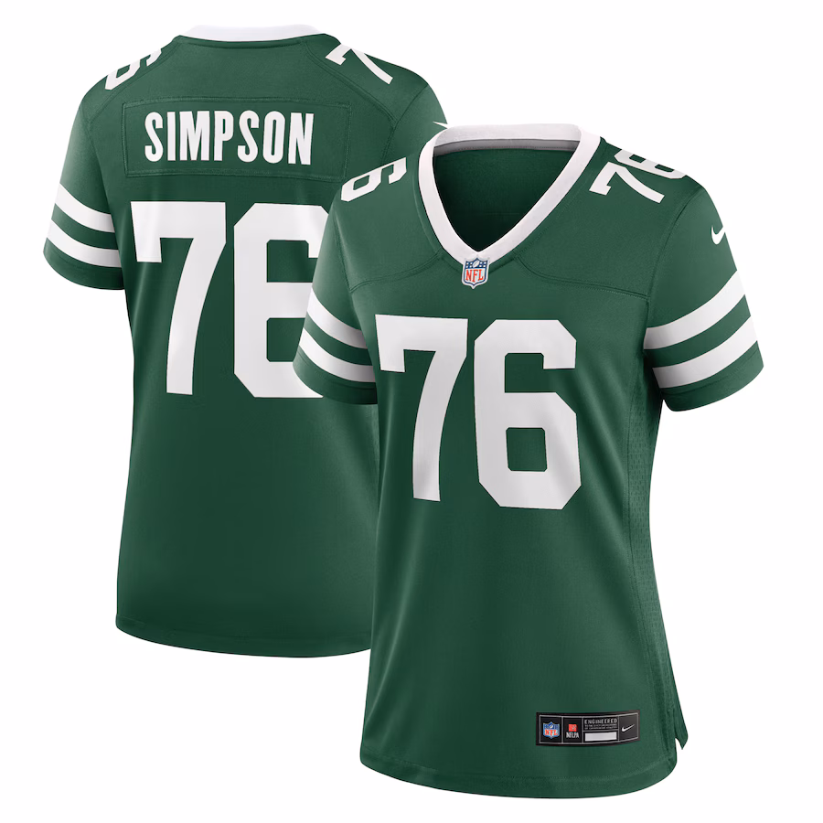 Women's New York Jets John Simpson Nike Legacy Green Game Jersey