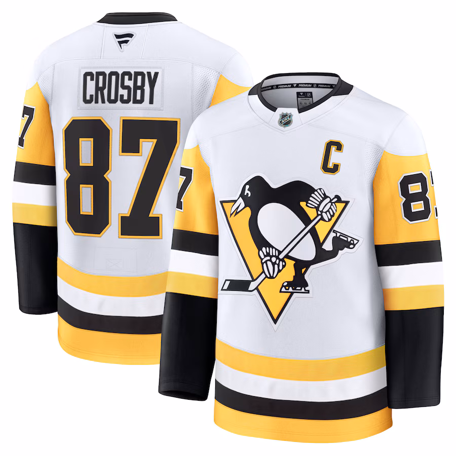 Men's Pittsburgh Penguins Sidney Crosby Fanatics White Away Premium Jersey