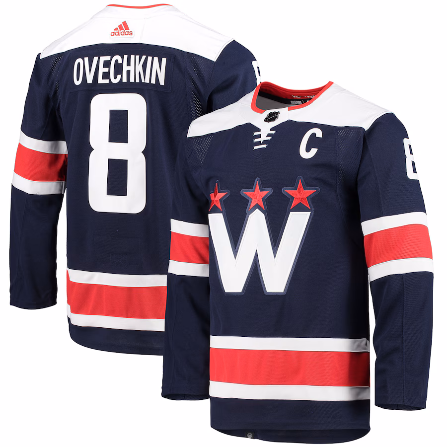 Men's Washington Capitals Alexander Ovechkin adidas Navy Alternate Primegreen Authentic Player Jersey