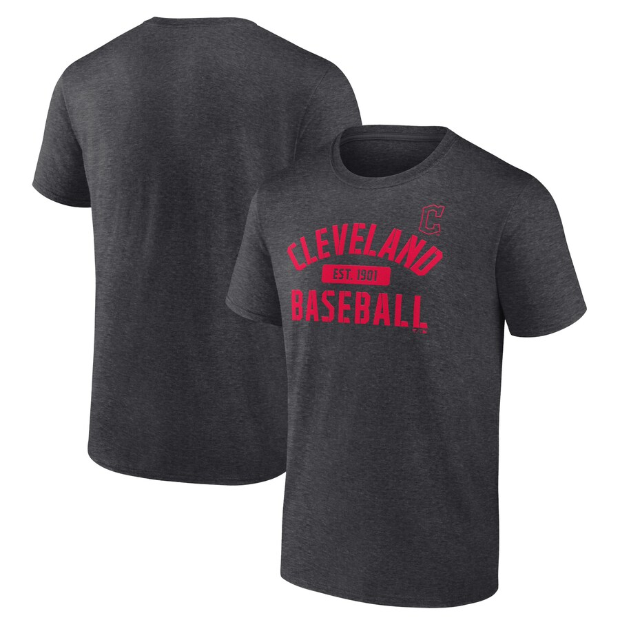 Men's Cleveland Guardians Charcoal Primary Pill T-Shirt