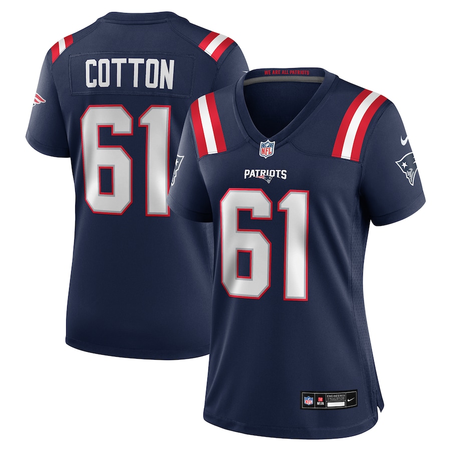 Women's New England Patriots Lester Cotton Sr. Nike Navy Team Game Jersey