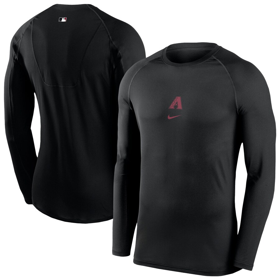 Men's Arizona Diamondbacks Nike Black Authentic Collection Raglan Long Sleeve T-Shirt