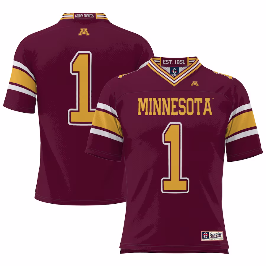 #1 Minnesota Golden Gophers GameDay Greats Football Jersey �?Maroon