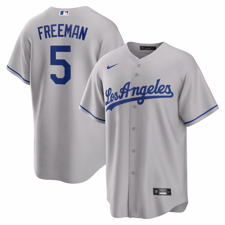 Men's Los Angeles Dodgers Freddie Freeman Nike Gray Road Replica Player Jersey