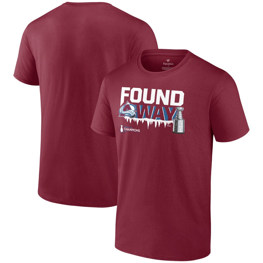 Men's Colorado Avalanche Fanatics Burgundy 2022 Stanley Cup Champions Rebound T-Shirt