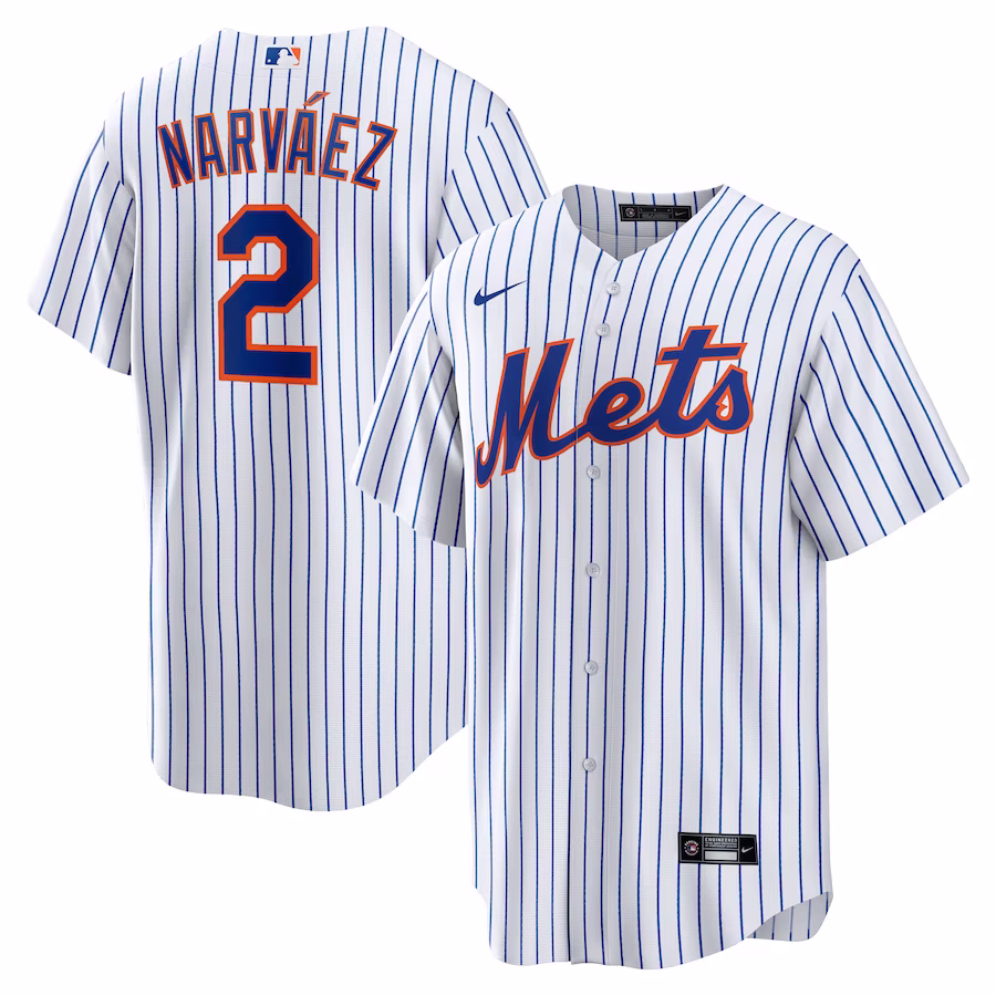 Men's New York Mets Omar Narváez Nike White Home  Replica Player Jersey