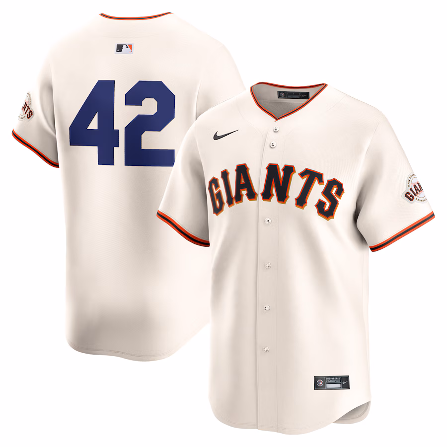 Men's San Francisco Giants  Nike Cream 2024 Jackie Robinson Day Home Limited Jersey