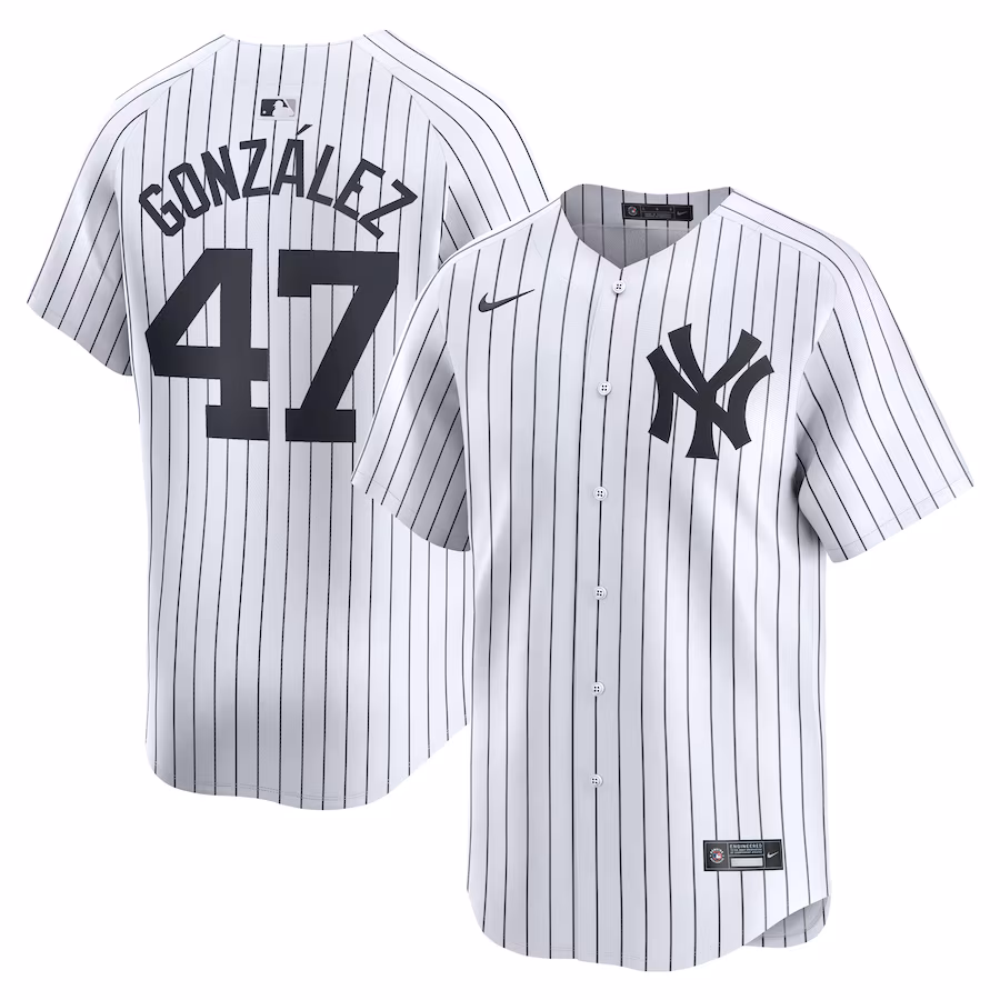 Men's New York Yankees Victor González Nike White Home Limited Player Jersey