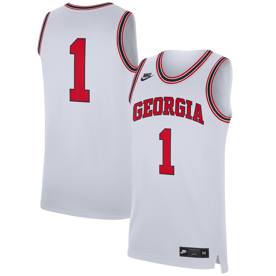 #1 Georgia Bulldogs Nike Replica Jersey - White