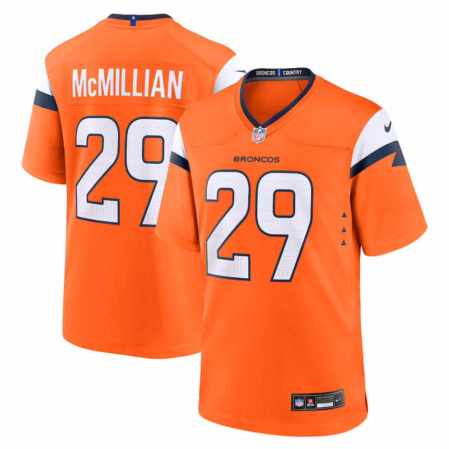 Men's Denver Broncos Ja'Quan McMillian Nike Orange Team Game Jersey