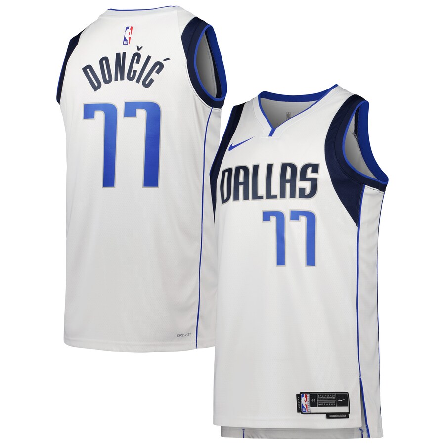 Unisex Dallas Mavericks Luka Don?i? Nike White Swingman Jersey - Association Edition