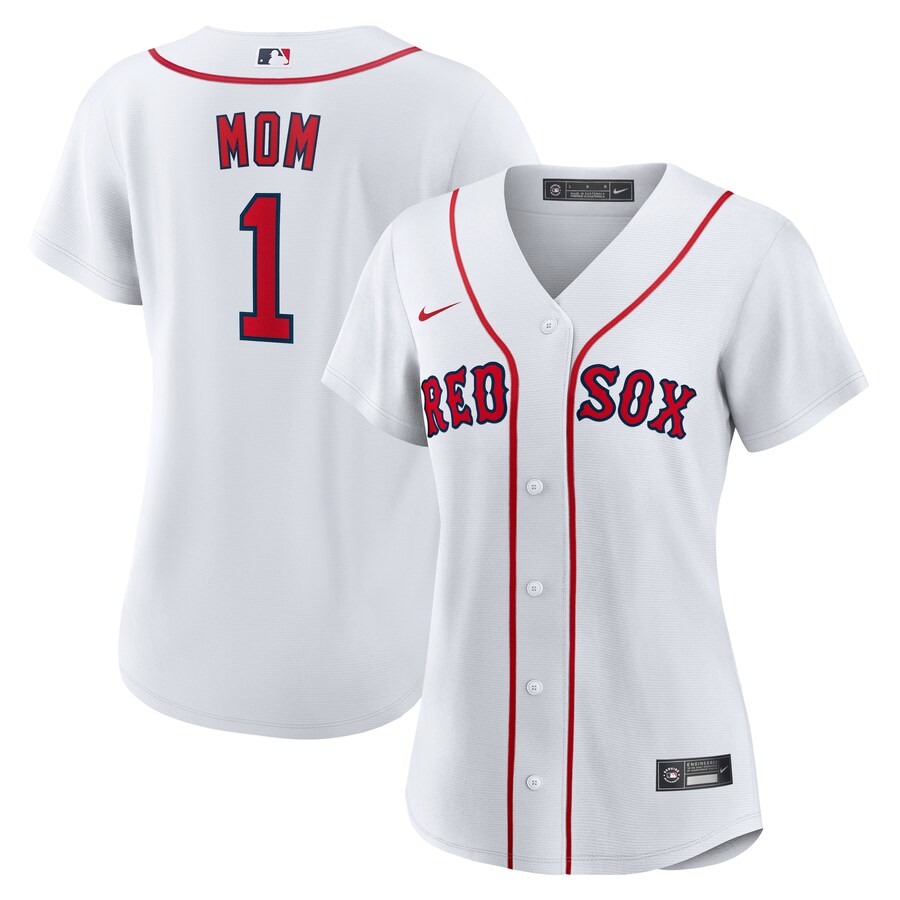 Women's Boston Red Sox Nike White #1 Mom Home Replica Jersey