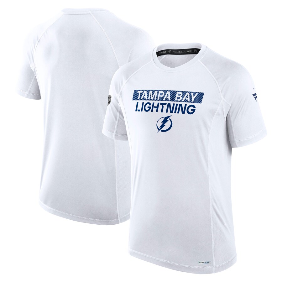 Men's Tampa Bay Lightning Fanatics White Authentic Pro Rink Tech T-Shirt