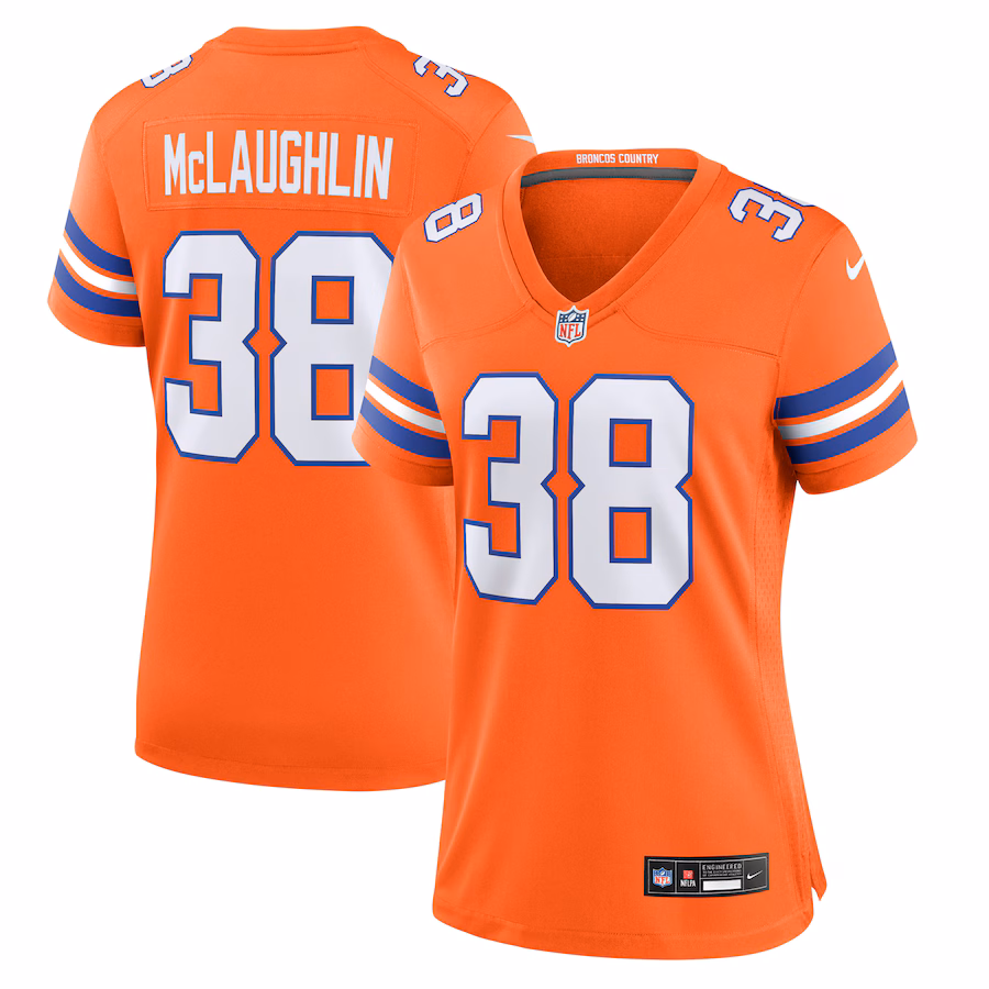 Women's Denver Broncos Jaleel McLaughlin Nike Orange Mile High Collection 1977 Throwback Player Game Jersey
