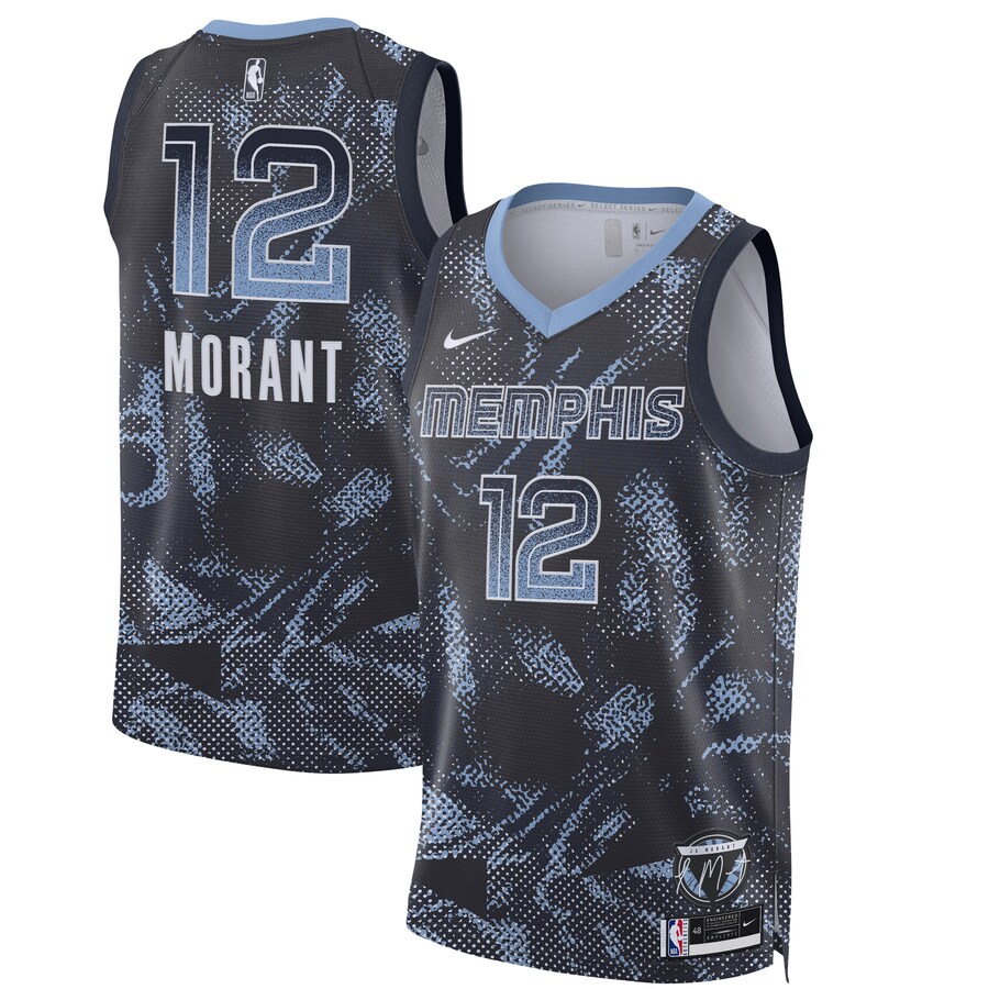 Unisex Memphis Grizzlies Ja Morant Nike Navy 2025 Select Series Swingman Player Jersey