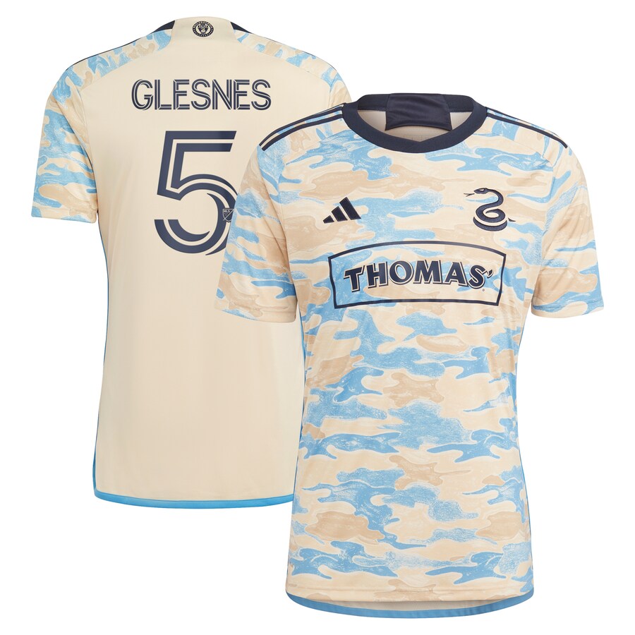 Men's Philadelphia Union Jakob Glesnes adidas Tan 2023 For Philly Replica Jersey