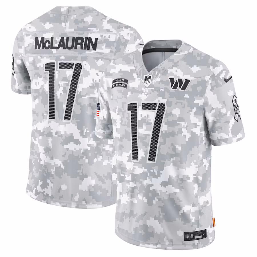 Men's Washington Commanders Terry McLaurin Nike Arctic Camo 2024 Salute to Service Limited Jersey