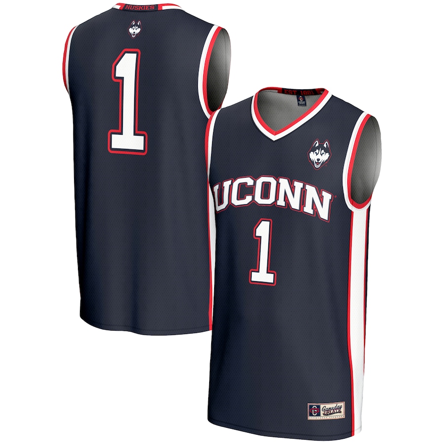 Men's GameDay Greats #1  Navy UConn Huskies  Lightweight Basketball Jersey