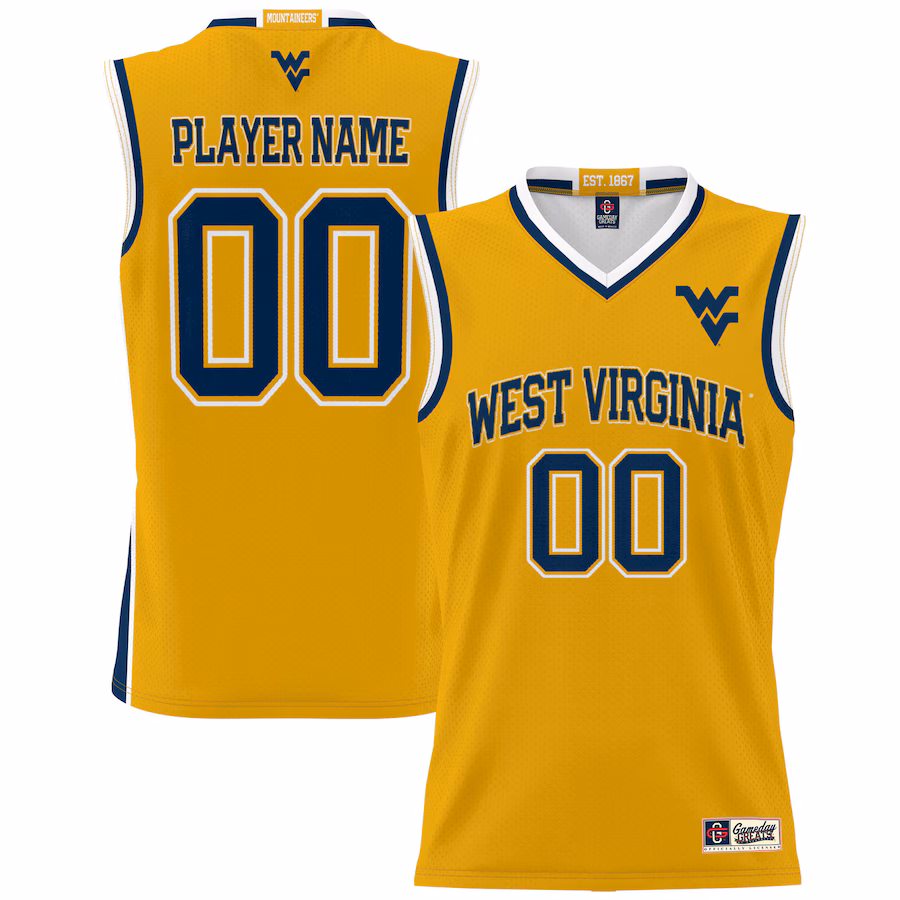 West Virginia Mountaineers GameDay Greats Men's NIL Pick-A-Player Lightweight Basketball Jersey - Gold