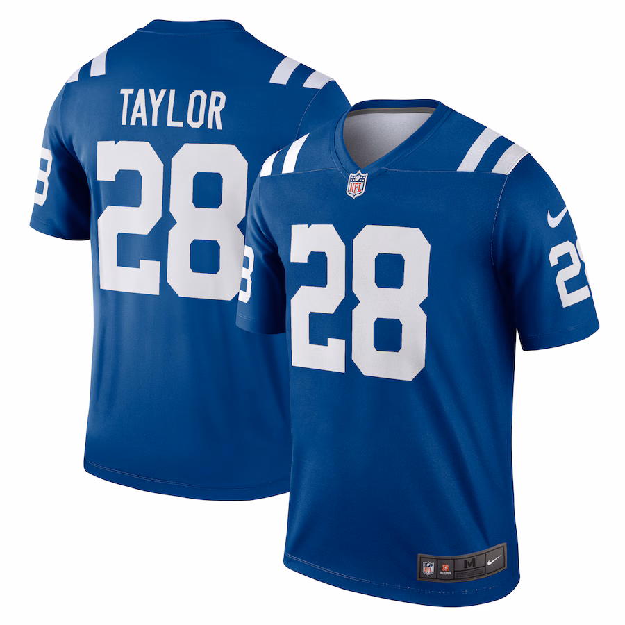 Men's Indianapolis Colts Jonathan Taylor Nike Royal Team Legend Player Performance Top
