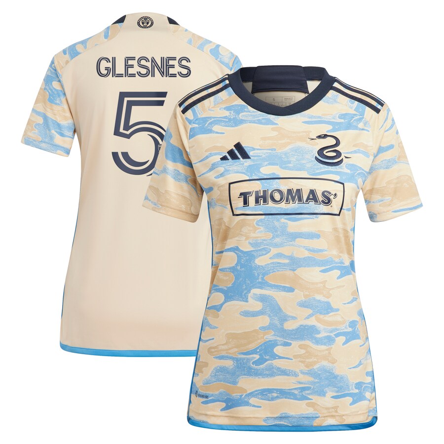Women's Philadelphia Union Jakob Glesnes adidas Tan 2023 For Philly Replica Jersey