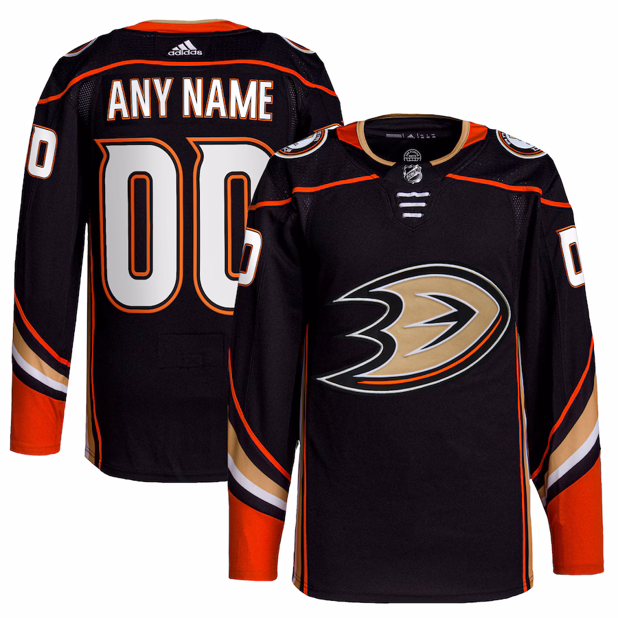 Men's Anaheim Ducks adidas Black Home Primegreen Authentic Custom Jersey