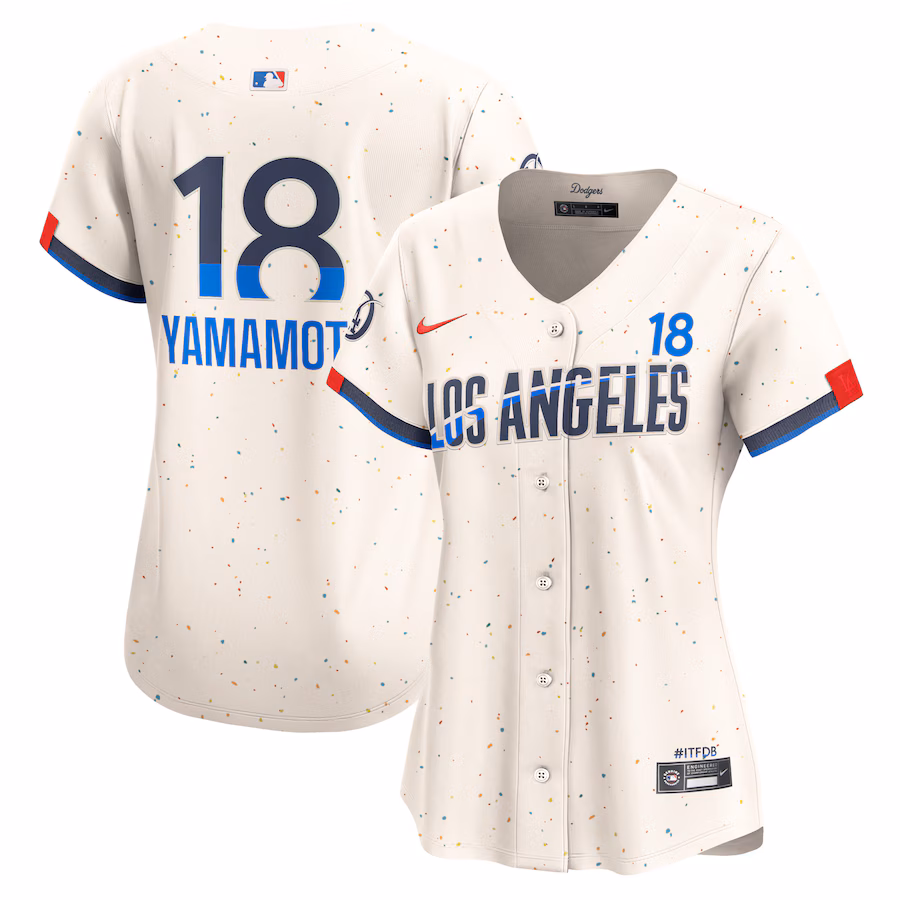 Women's Los Angeles Dodgers Yoshinobu Yamamoto Nike Cream 2024 City Connect Limited Player Jersey