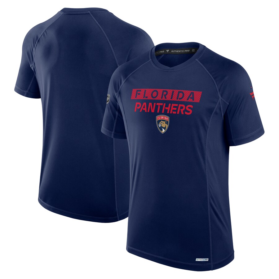 Men's Florida Panthers Fanatics Navy Authentic Pro Rink Tech T-Shirt