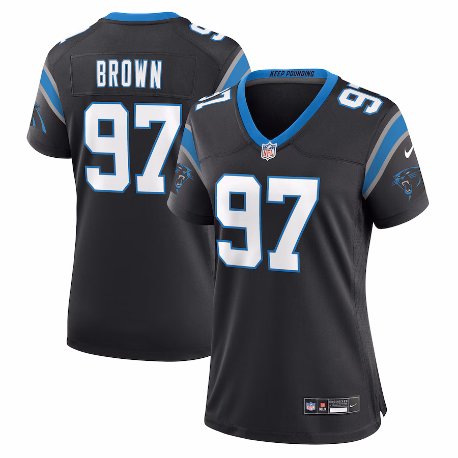 Women's Carolina Panthers Bobby Brown Nike Black Team Game Jersey