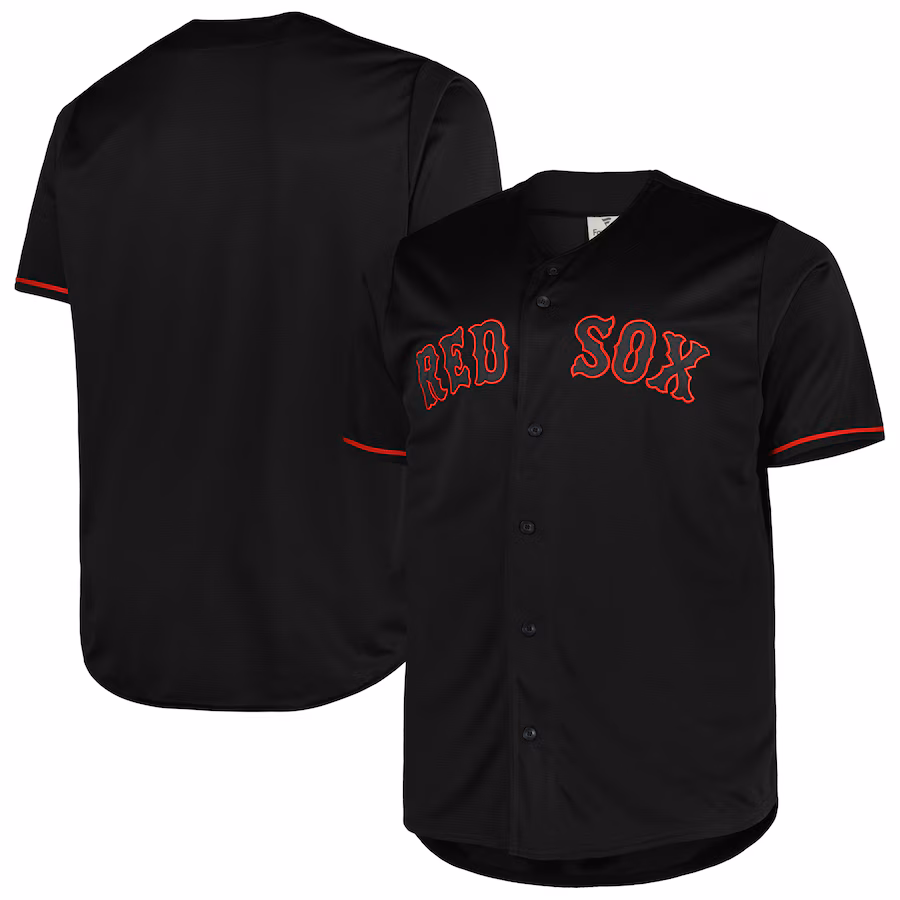 Men's Boston Red Sox Black Big & Tall Pop Fashion Jersey