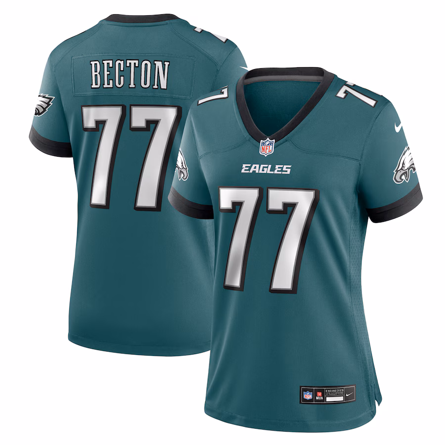 Women's Philadelphia Eagles Mekhi Becton Nike Midnight Green Team Game Jersey