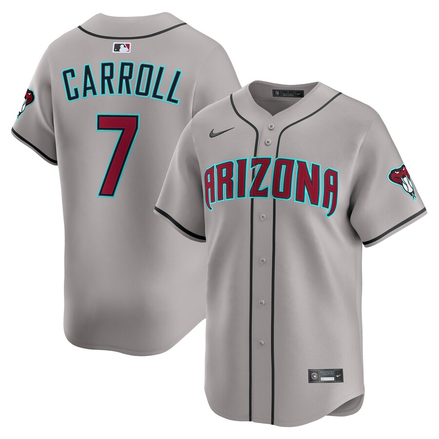 Men's Arizona Diamondbacks Corbin Carroll Nike Gray Alternate Limited Player Jersey