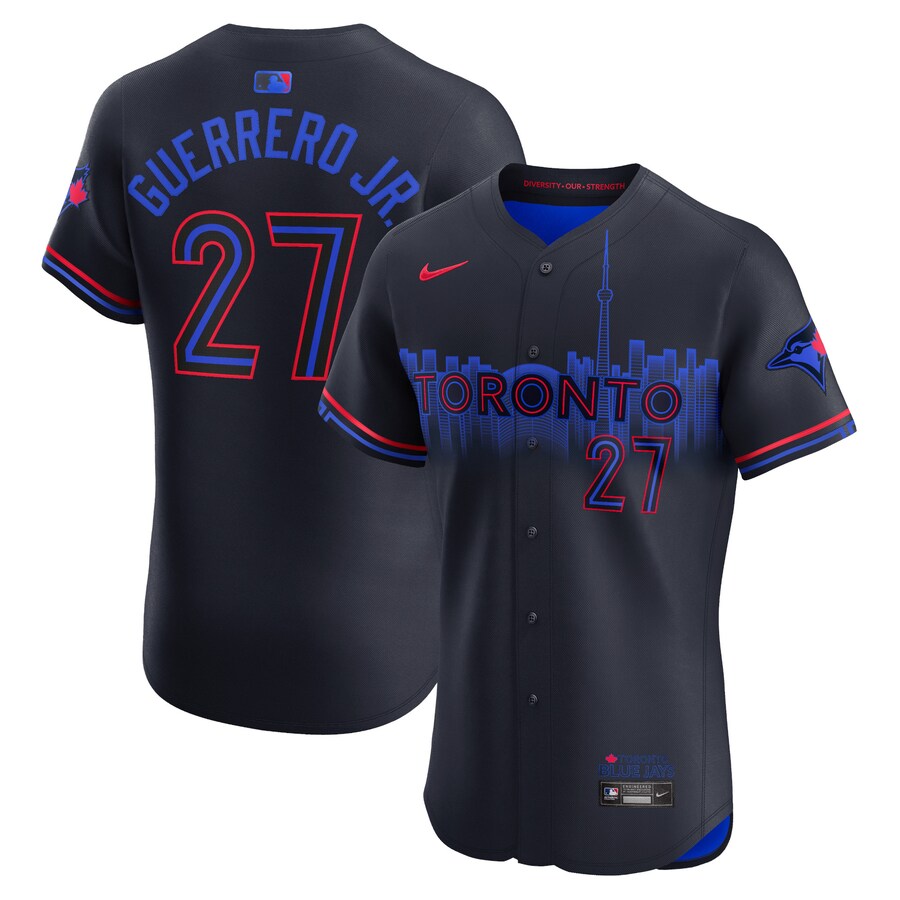 Men's Toronto Blue Jays Vladimir Guerrero Jr. Nike Navy 2024 City Connect Elite Player Jersey
