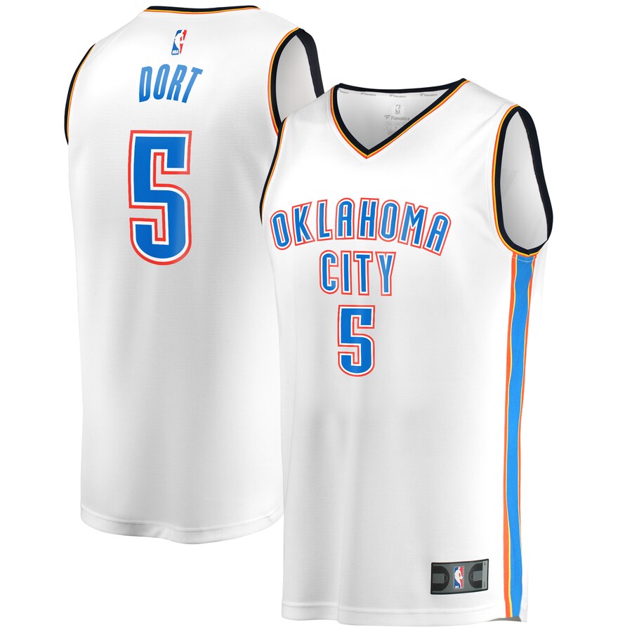 Men's Oklahoma City Thunder Luguentz Dort Fanatics White Fast Break Player Jersey - Association Edition