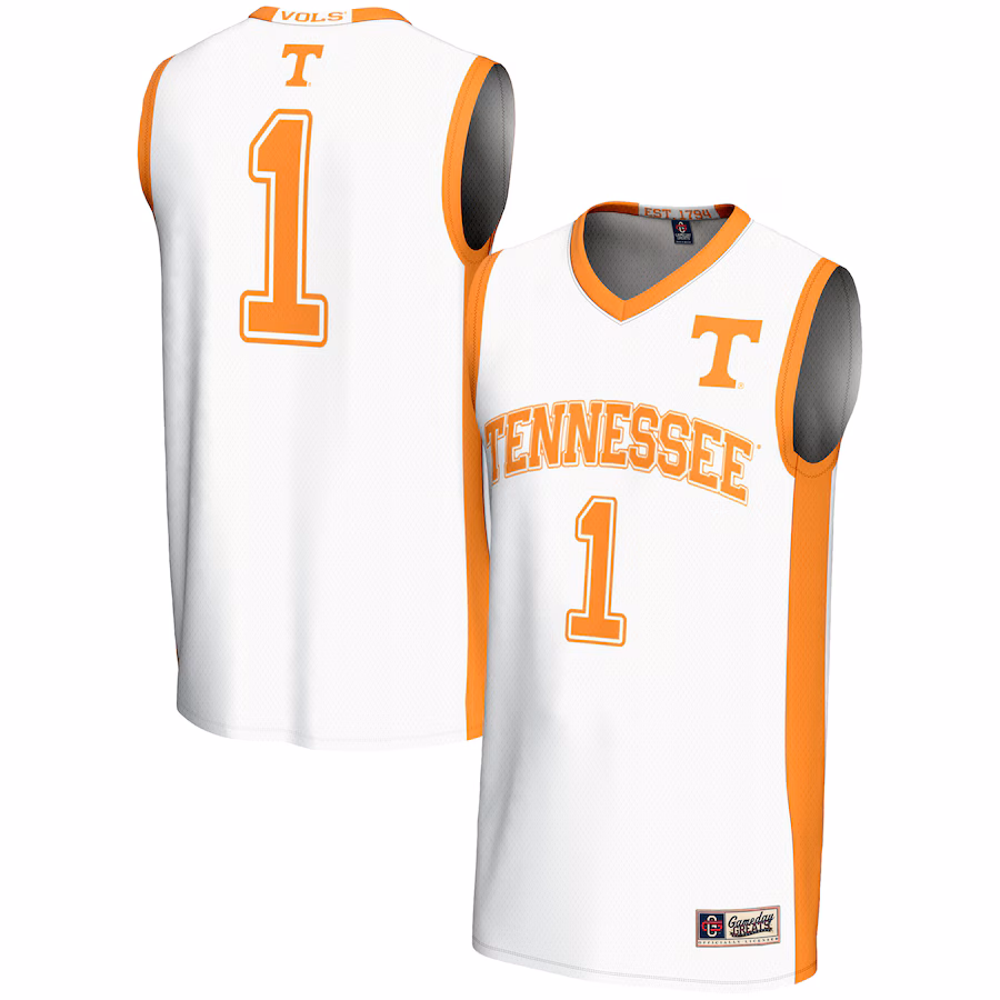Unisex GameDay Greats #1 White Tennessee Volunteers Lightweight Basketball Jersey