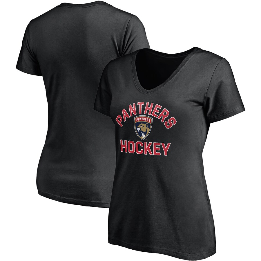 Women's Florida Panthers Fanatics Black Overtime V-Neck T-Shirt