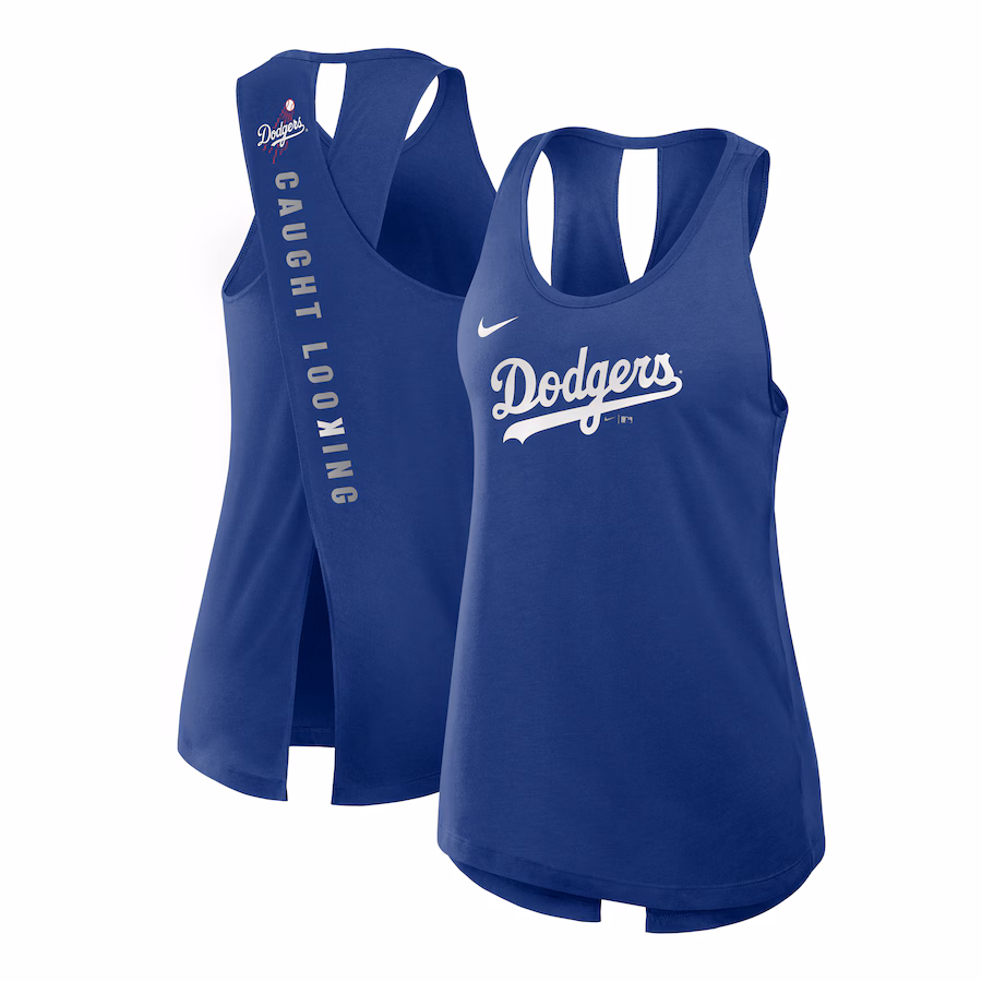 Women's Los Angeles Dodgers Nike Royal Crisscross Performance Tank Top