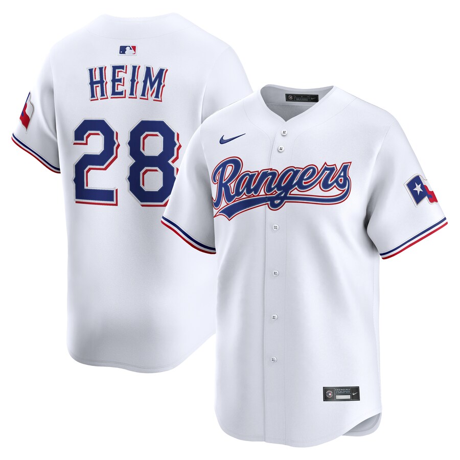 Men's Texas Rangers Jonah Heim Nike White Alternate Limited Player Jersey