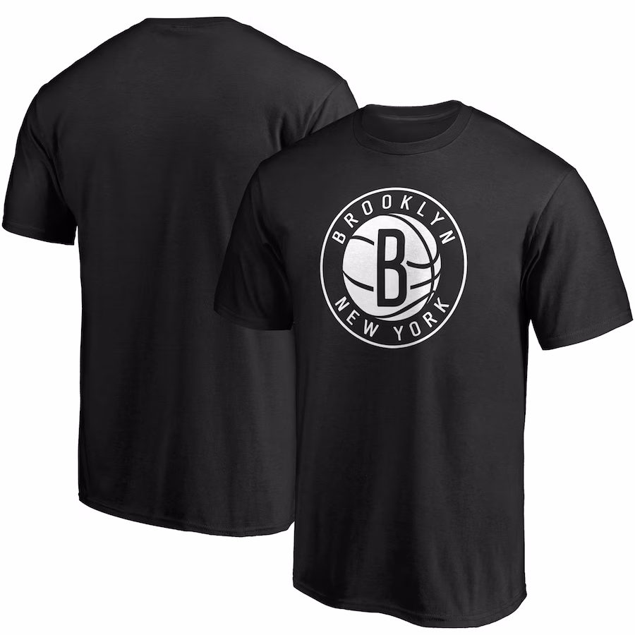 Men's Brooklyn Nets Fanatics Black Primary Team Logo T-Shirt