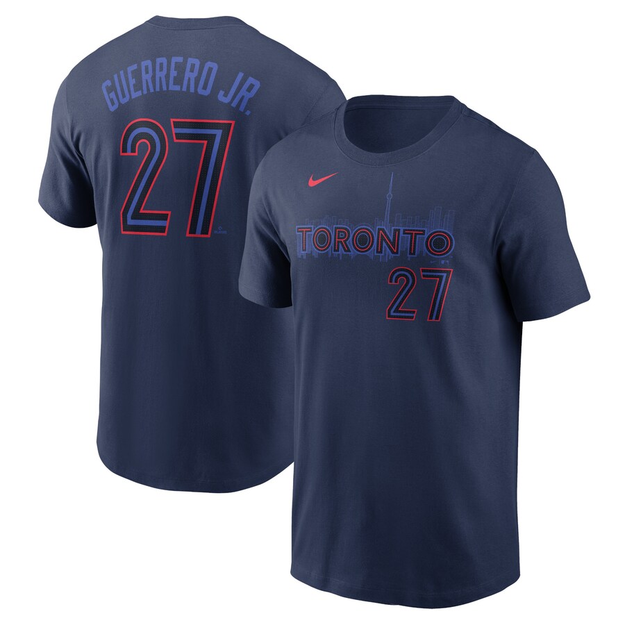 Men's Toronto Blue Jays Vladimir Guerrero Jr. Nike Navy 2024 City Connect Name & Number T-Shirt