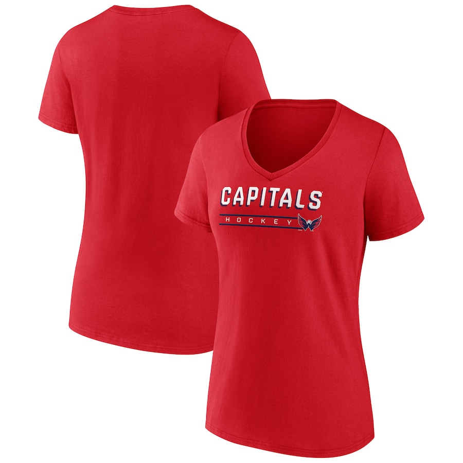 Women's Washington Capitals Fanatics Red V-Neck T-Shirt