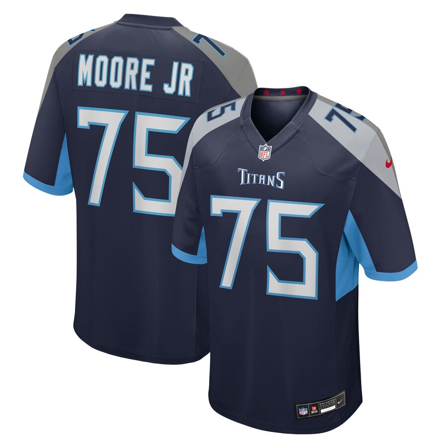 Men's Tennessee Titans Dan Moore Jr. Nike Navy Team Game Jersey