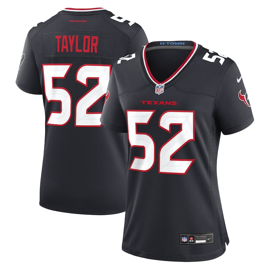 Women's Houston Texans Darrell Taylor Nike Navy Team Game Jersey
