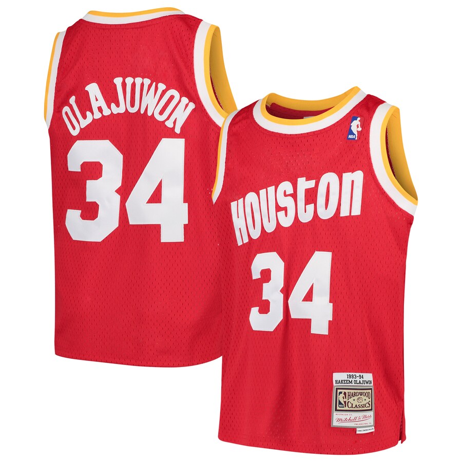 Youth Houston Rockets Hakeem Olajuwon Mitchell & Ness Red Swingman Throwback Jersey
