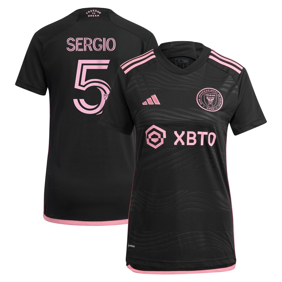 Women's Inter Miami CF Sergio Busquets adidas Black 2023 La Noche Replica Player Jersey