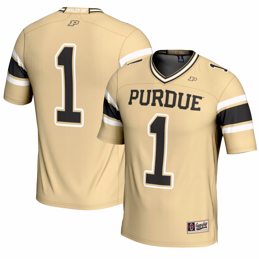 Youth GameDay Greats #1 Gold Purdue Boilermakers Endzone Football Jersey