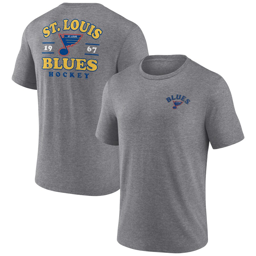 Men's St. Louis Blues Fanatics Heather Gray Winger Tri-Blend T-Shirt