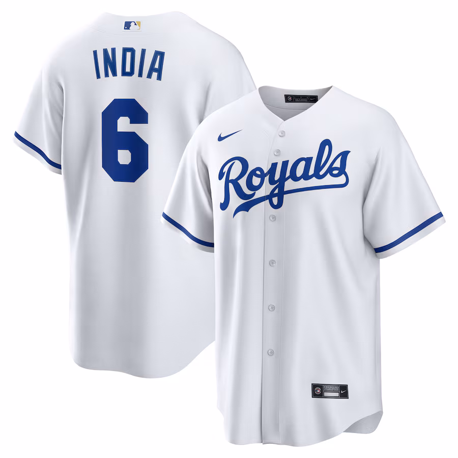 Men's Kansas City Royals Jonathan India Nike White Home Replica Player Jersey