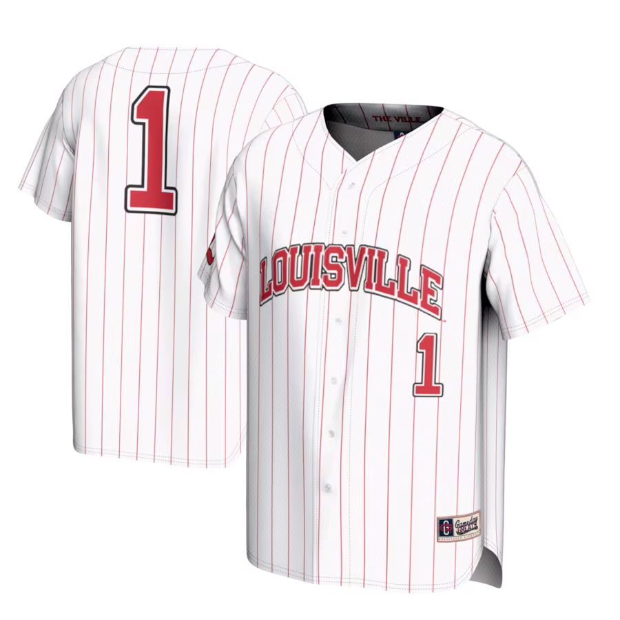 #1 Louisville Cardinals GameDay Greats Lightweight Baseball Fashion Jersey - White