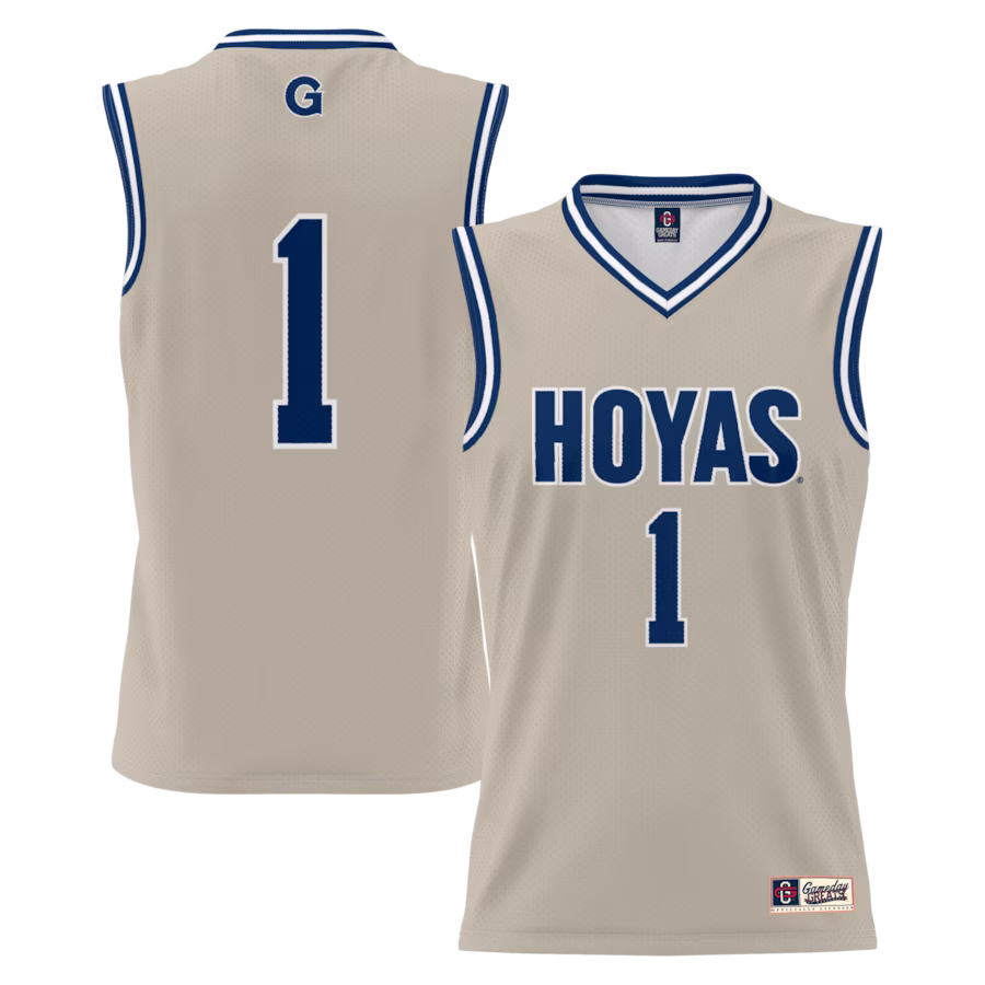 #1 Georgetown Hoyas GameDay Greats Lightweight Basketball Jersey - Gray